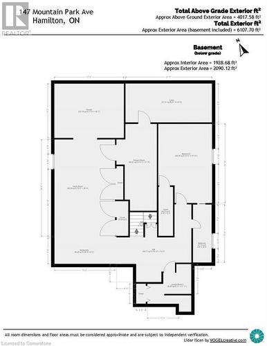 Basement floor Plan - 147 Mountain Park Avenue, Hamilton, ON - Other