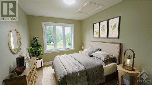 Virtually Staged Main Level In-law Suite - Bedroom #2 (no closet) - 103 Lady Slipper Way, Carp, ON - Indoor Photo Showing Bedroom