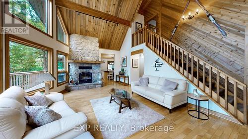 3413 Flat Rapids Lane, Severn, ON - Indoor Photo Showing Living Room With Fireplace