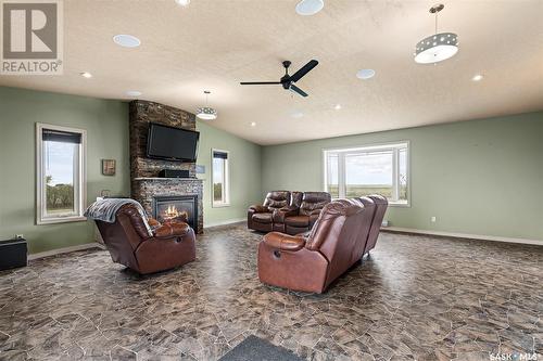 Harlos Acreage, Moose Jaw Rm No. 161, SK - Indoor With Fireplace