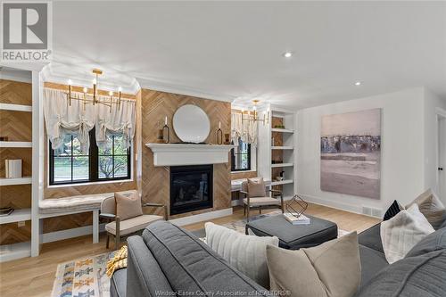 1300 Tanglewood, Lasalle, ON - Indoor Photo Showing Living Room With Fireplace