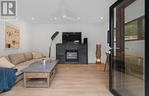 20 Ladyshot Crescent, Toronto, ON - Indoor Photo Showing Living Room With Fireplace