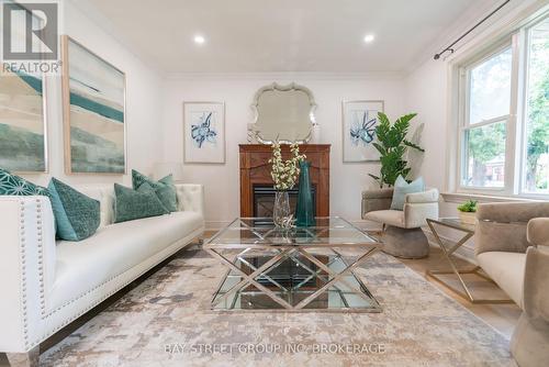 10 Snowden Street, Toronto, ON - Indoor Photo Showing Living Room With Fireplace