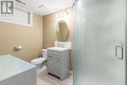 Newer well appointed 3pc. bathroom. - 