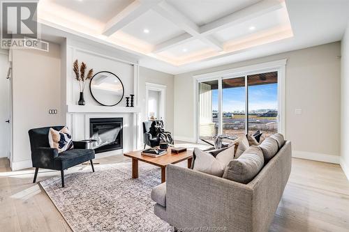 1582 Jasperson Drive, Kingsville, ON - Indoor Photo Showing Living Room With Fireplace