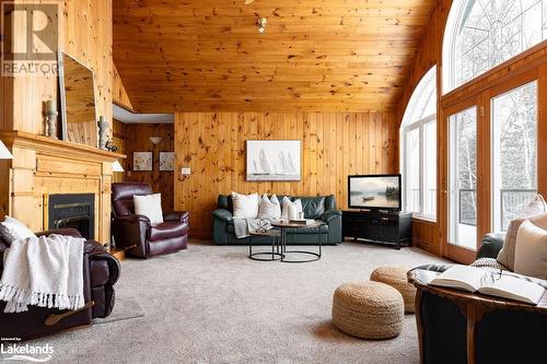 200 Edgemere Road E, Port Sydney, ON - Indoor Photo Showing Living Room With Fireplace