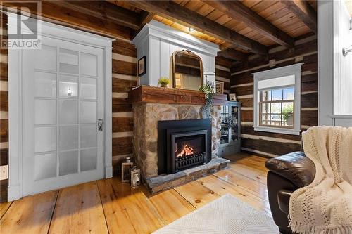 160 Poplar Ridge Road, Pembroke, ON - Indoor Photo Showing Living Room With Fireplace