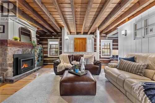 160 Poplar Ridge Road, Pembroke, ON - Indoor Photo Showing Living Room With Fireplace