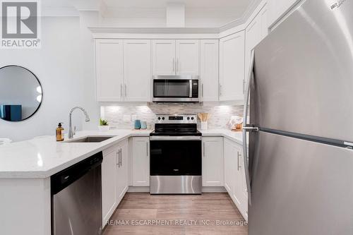 108 - 30 Hamilton Street S, Hamilton, ON - Indoor Photo Showing Kitchen With Upgraded Kitchen