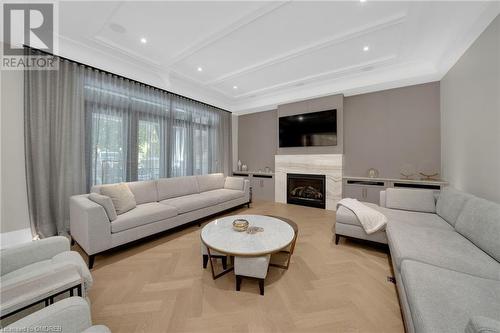 2217 Courrier Lane, Mississauga, ON - Indoor Photo Showing Living Room With Fireplace