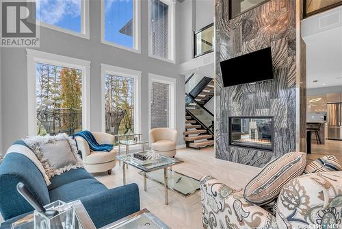 559 Atton Lane, Saskatoon, SK - Indoor Photo Showing Living Room With Fireplace