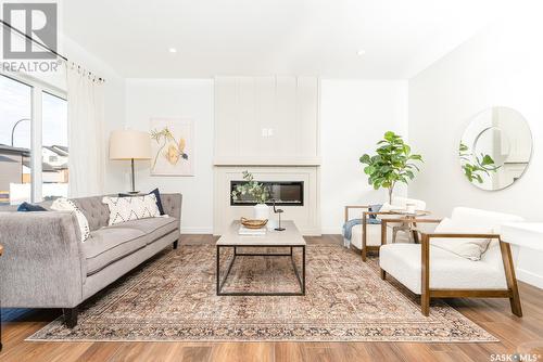 198 Doran Way, Saskatoon, SK - Indoor Photo Showing Living Room With Fireplace