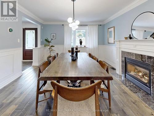 15 Lyme Regis Crescent, Toronto, ON - Indoor Photo Showing Dining Room With Fireplace