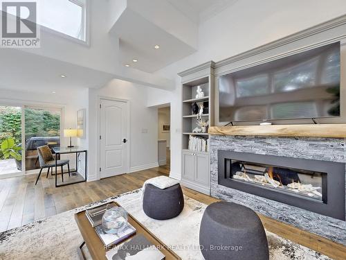 15 Lyme Regis Crescent, Toronto, ON - Indoor Photo Showing Living Room With Fireplace