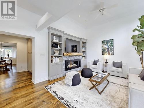 15 Lyme Regis Crescent, Toronto, ON - Indoor Photo Showing Living Room With Fireplace