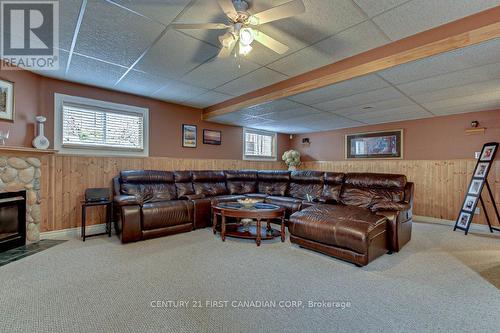 63 Tanner Drive, London, ON - Indoor Photo Showing Basement With Fireplace