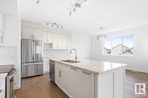 21351 96 Av Nw, Edmonton, AB - Indoor Photo Showing Kitchen With Double Sink With Upgraded Kitchen