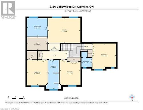 Upper Level Floor Plan - 2366 Valleyridge Drive, Oakville, ON - Other