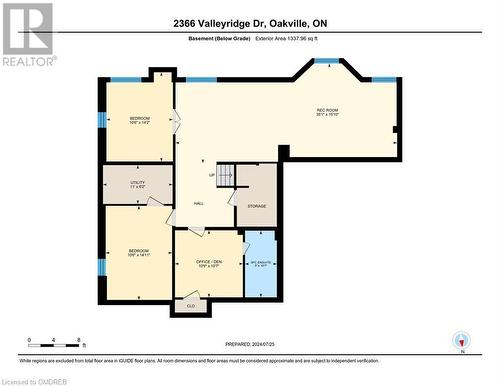 Basement Level Floor Plan - 2366 Valleyridge Drive, Oakville, ON - Other