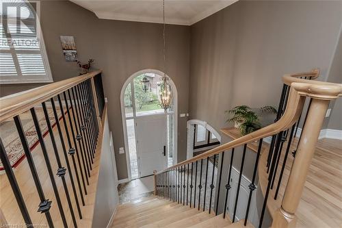 Hardwood staircase with open loft - 641 Greenwood Drive Unit# 1, Burlington, ON - Indoor Photo Showing Other Room