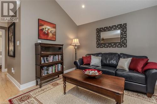 Loft ... easily converted to 4th bedroom with 10'2"" vaulted ceiling - 641 Greenwood Drive Unit# 1, Burlington, ON - Indoor Photo Showing Living Room