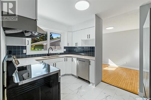 3623 25Th Avenue, Regina, SK - Indoor Photo Showing Kitchen With Double Sink