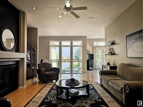 15821 132 St Nw, Edmonton, AB - Indoor Photo Showing Living Room With Fireplace