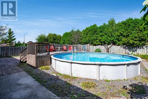 302 Applewood, Kingsville, ON - Outdoor With Above Ground Pool With Backyard