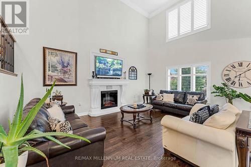 56 Pelech Crescent, Hamilton, ON - Indoor Photo Showing Living Room With Fireplace