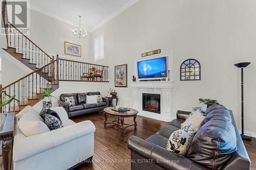 56 Pelech Crescent, Hamilton, ON - Indoor Photo Showing Living Room With Fireplace