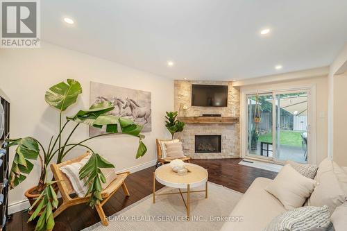 42 Madrid Crescent, Brampton, ON - Indoor Photo Showing Living Room With Fireplace