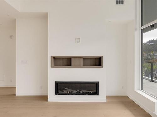 1603-2000 Hannington Rd, Langford, BC - Indoor Photo Showing Living Room With Fireplace