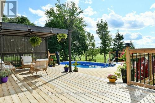 4835 Appleton Side Road, Mississippi Mills, ON - Outdoor With Above Ground Pool With Deck Patio Veranda