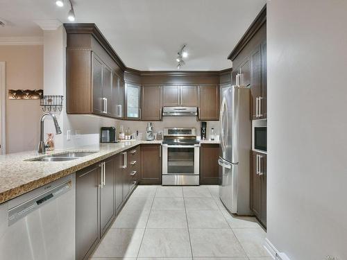 Cuisine - 201-60 Rue Majeau, L'Épiphanie, QC - Indoor Photo Showing Kitchen With Double Sink