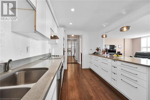 99 Donn Avenue Unit# 605, Stoney Creek, ON - Indoor Photo Showing Kitchen With Double Sink