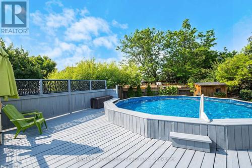 24 Furrows End, Brampton, ON - Outdoor With Above Ground Pool With Deck Patio Veranda With Backyard