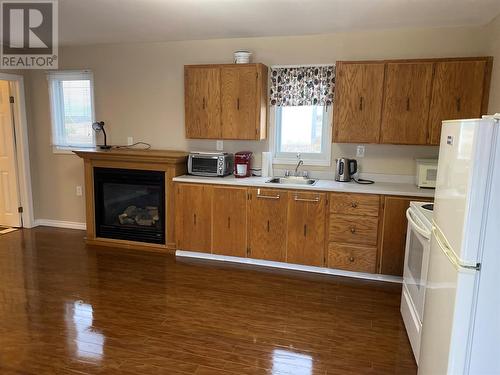 93-38 Little Port Harmon Road, Stephenville, NL - Indoor Photo Showing Kitchen With Fireplace