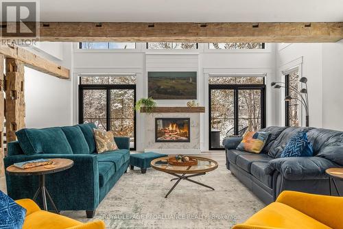 1889 Melrose Road, Tyendinaga, ON - Indoor Photo Showing Living Room With Fireplace