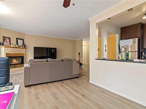 302-832 Fisgard St, Victoria, BC - Indoor Photo Showing Living Room With Fireplace