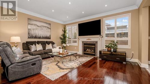 13 Wonder Way, Brampton, ON - Indoor Photo Showing Living Room With Fireplace