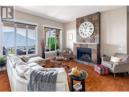 1953 Cornerstone Drive, West Kelowna, BC - Indoor Photo Showing Living Room With Fireplace