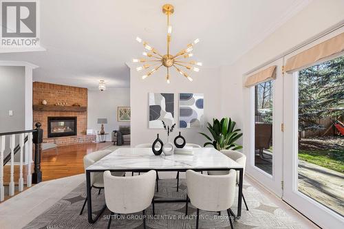 33 Glen Oak Court, Barrie, ON - Indoor Photo Showing Dining Room With Fireplace