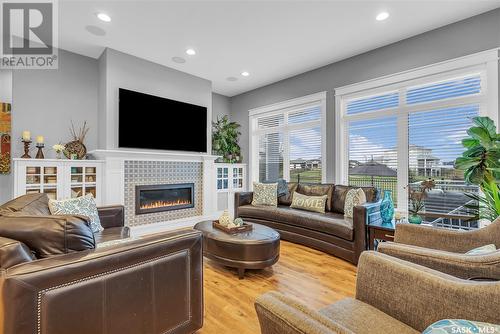 142 Gillies Lane, Saskatoon, SK - Indoor Photo Showing Living Room With Fireplace