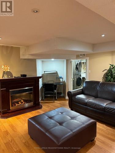 Bsmt - 6921 Golden Hills Way W, Mississauga, ON - Indoor Photo Showing Living Room With Fireplace