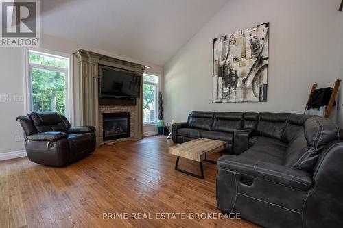 8791 Timberwood Trail, Lambton Shores (Grand Bend), ON - Indoor Photo Showing Living Room With Fireplace