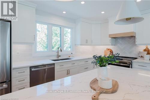 60 Ottawa Avenue, Saugeen Shores, ON - Indoor Photo Showing Kitchen With Stainless Steel Kitchen With Double Sink With Upgraded Kitchen