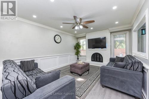 52 Courtleigh Square, Brampton, ON - Indoor Photo Showing Living Room With Fireplace