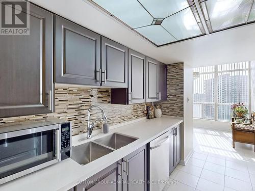 1708 - 1 Rowntree Road, Toronto, ON - Indoor Photo Showing Kitchen With Double Sink With Upgraded Kitchen