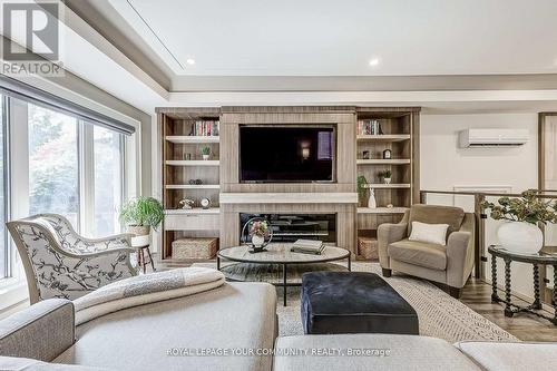 34 Connaught Avenue, Aurora, ON - Indoor Photo Showing Living Room With Fireplace