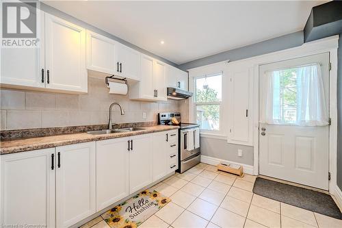 100 Crosthwaite Avenue N, Hamilton, ON - Indoor Photo Showing Kitchen With Double Sink